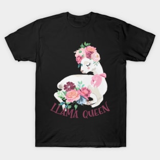 Pretty Llama Queen Design For Alpaca Lovers T-Shirt